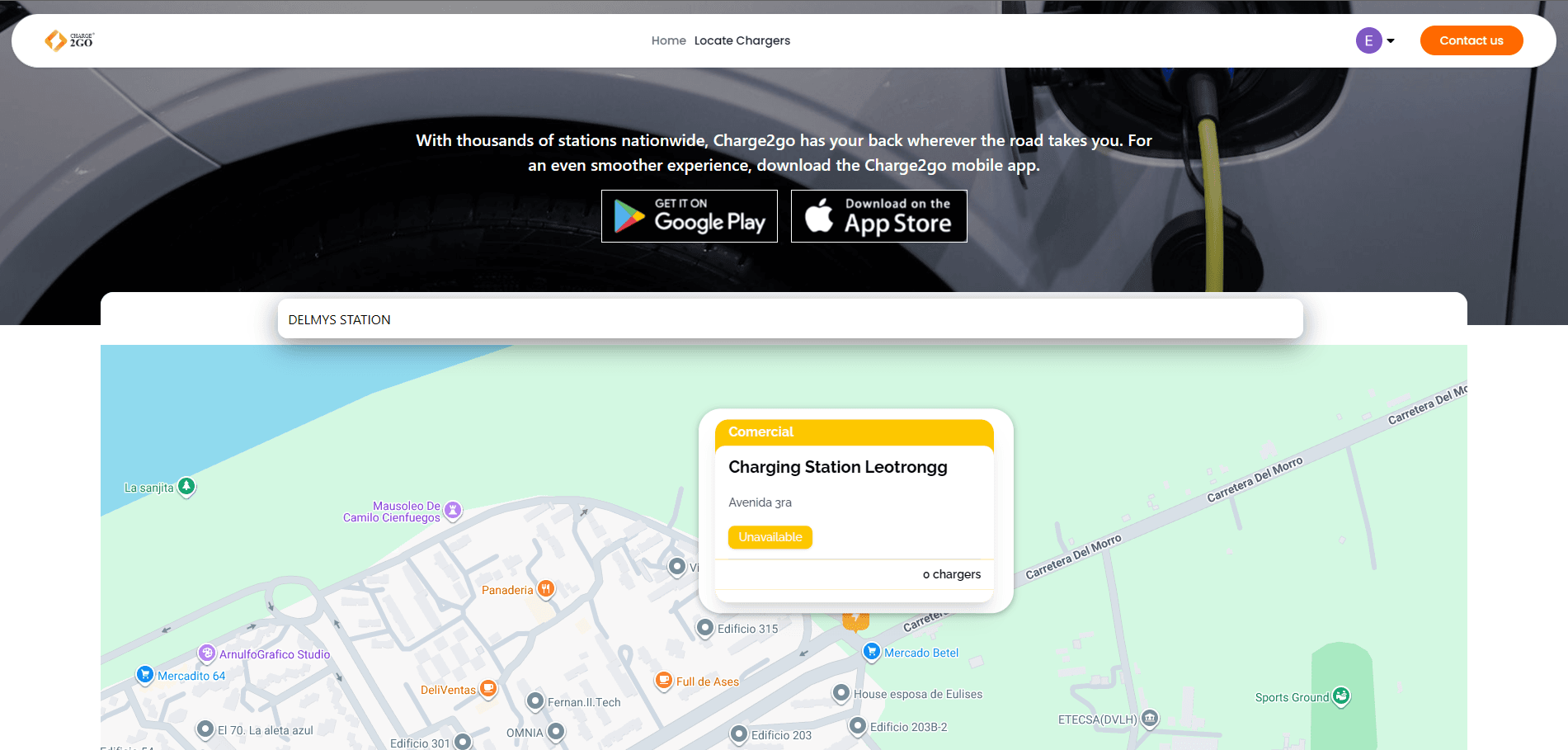 Charge2Go charging station reservations calendar