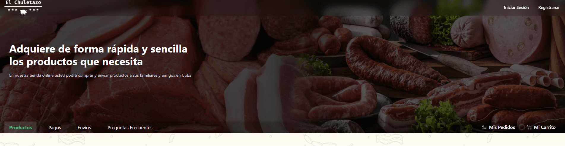 El Chuletazo product catalog and ecommerce storefront