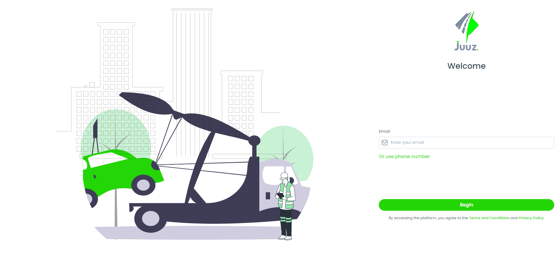 JUUZ service bidding workflow interface